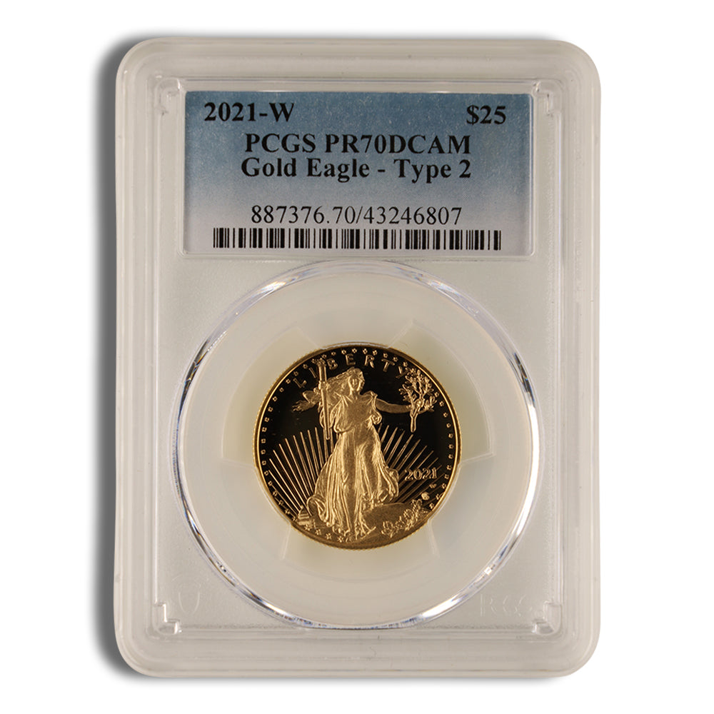2021-W 1/2 oz Proof Gold Eagle $25 PCGS PR70 - Type 2