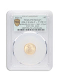 2021-W 1/10 oz Proof Gold Eagle $5 PCGS PR70 FS - Type 2
