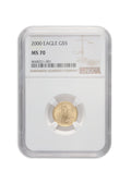 2000 1/10 oz Gold Eagle $5 NGC MS70