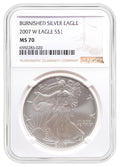 2007-W Burnished Silver Eagle NGC MS70