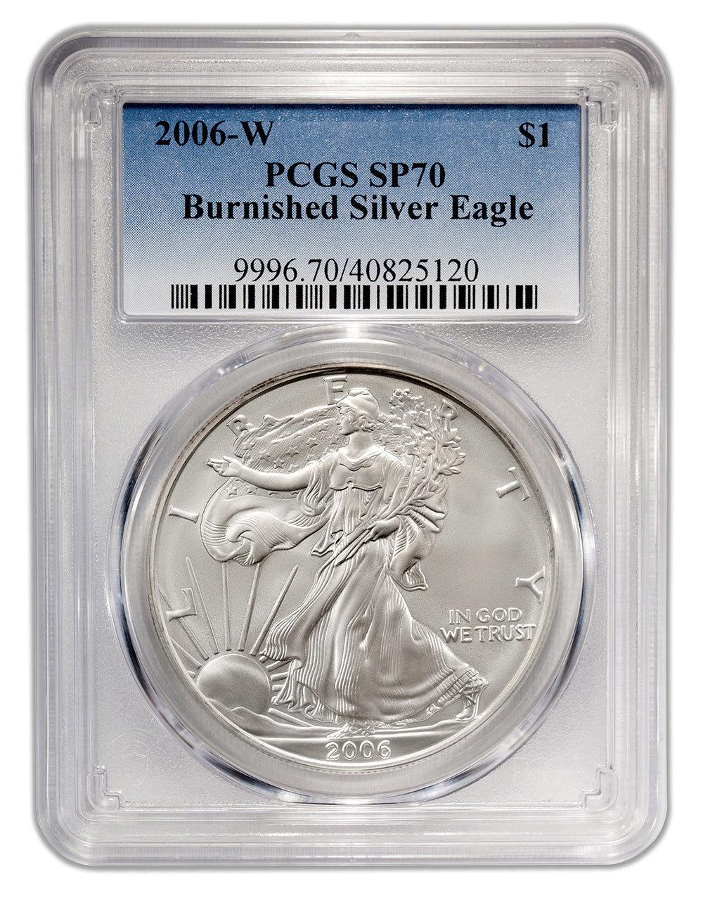 2006-W Burnished Silver Eagle PCGS SP70