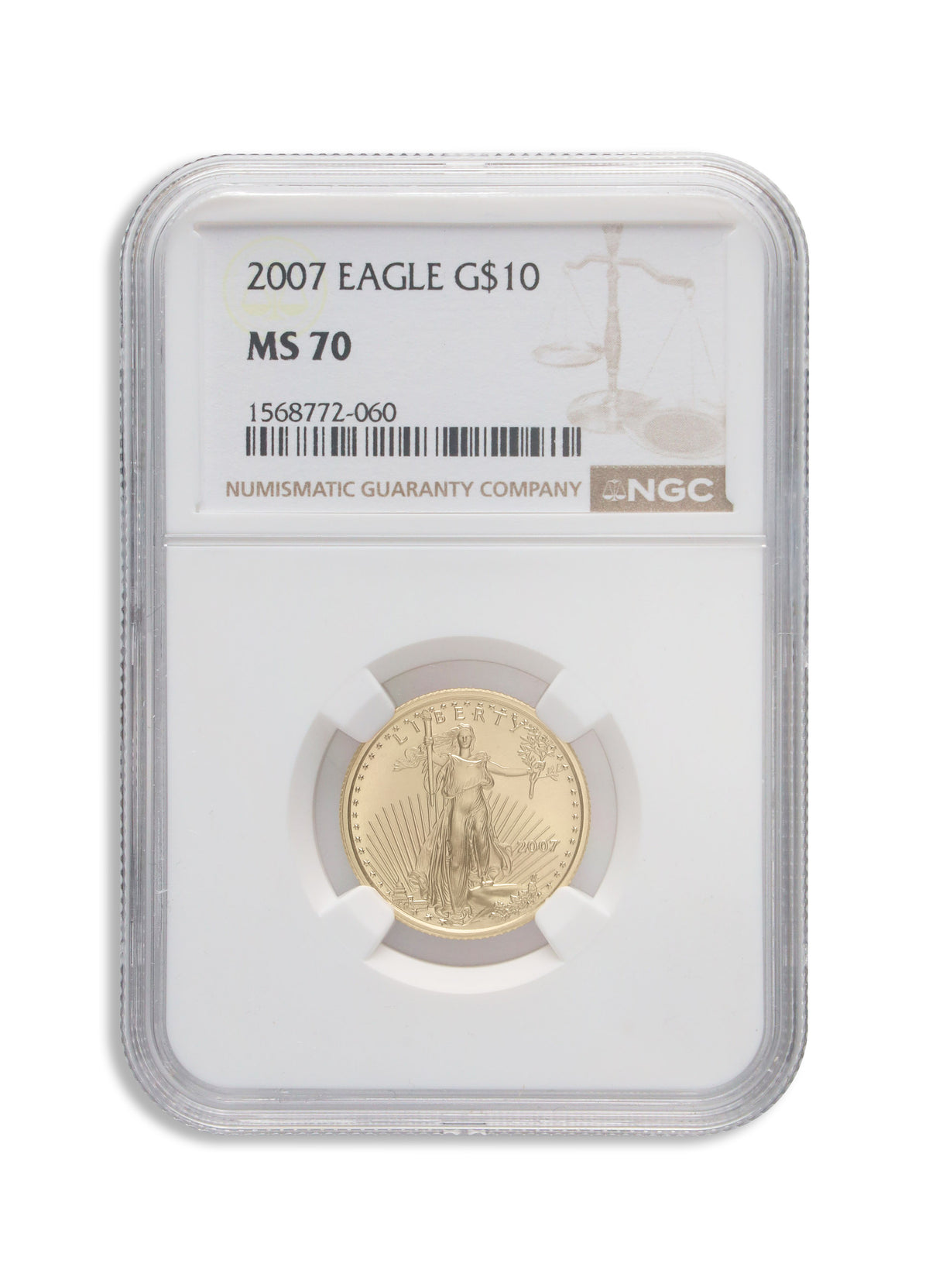 2007 1/4 oz Gold Eagle $10 NGC MS70