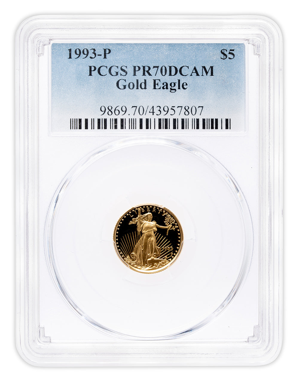 1993-P 1/10 oz Proof Gold Eagle $5 PCGS PR70