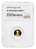 2018-W 1/10 oz Proof Gold Eagle $5 NGC PF70