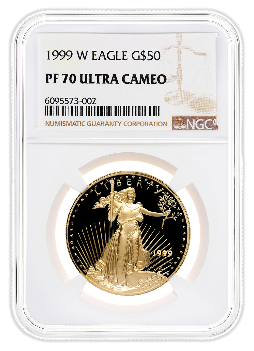 1999-W 1 oz Proof Gold Eagle $50 NGC PF70