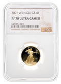 2001-W 1/4 oz Proof Gold Eagle $10 NGC PF70