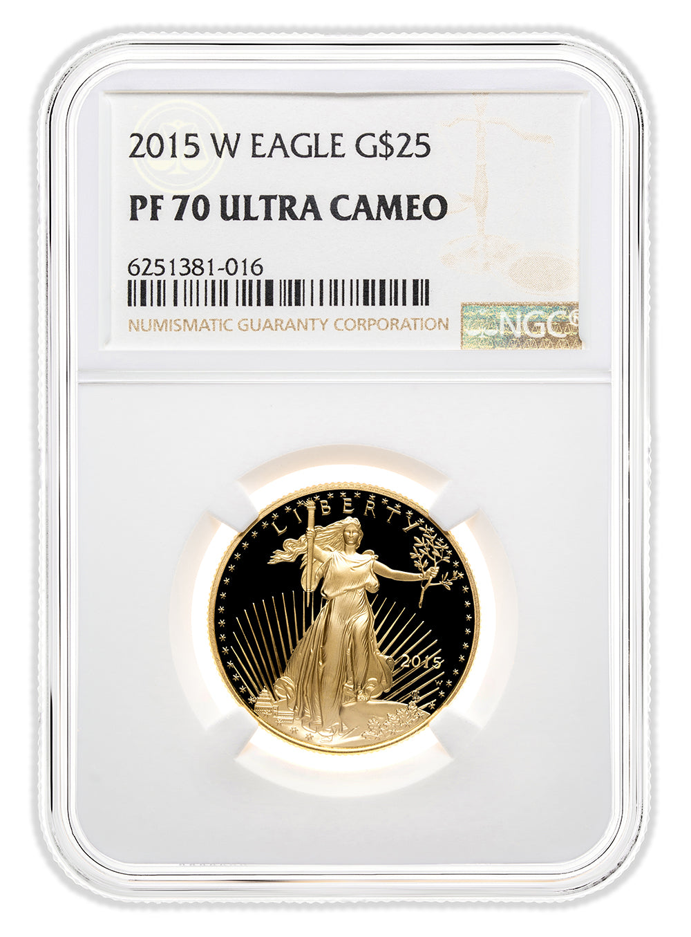 2015-W 1/2 oz Proof Gold Eagle $25 NGC PF70