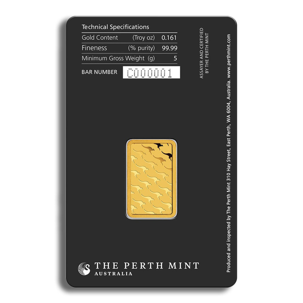5 gram Gold Bar - Perth Mint (Carded)
