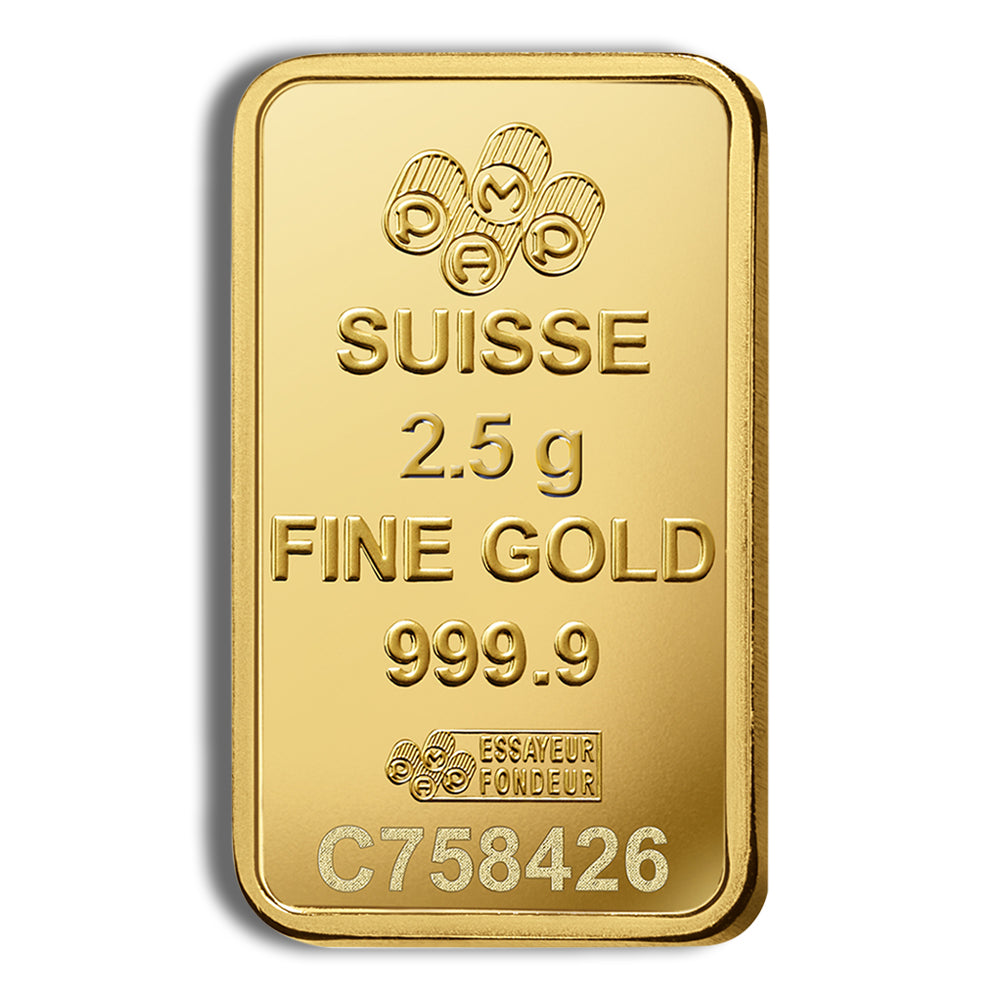 2.5 gram Gold Bar - PAMP Fortuna (Carded)