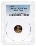 1990-P 1/10 oz Proof Gold Eagle $5 PCGS PR70