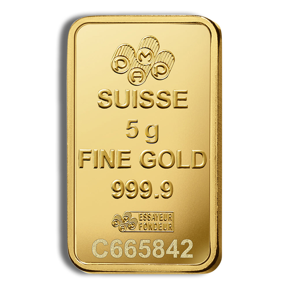 5 gram Gold Bar - PAMP Fortuna (Carded)