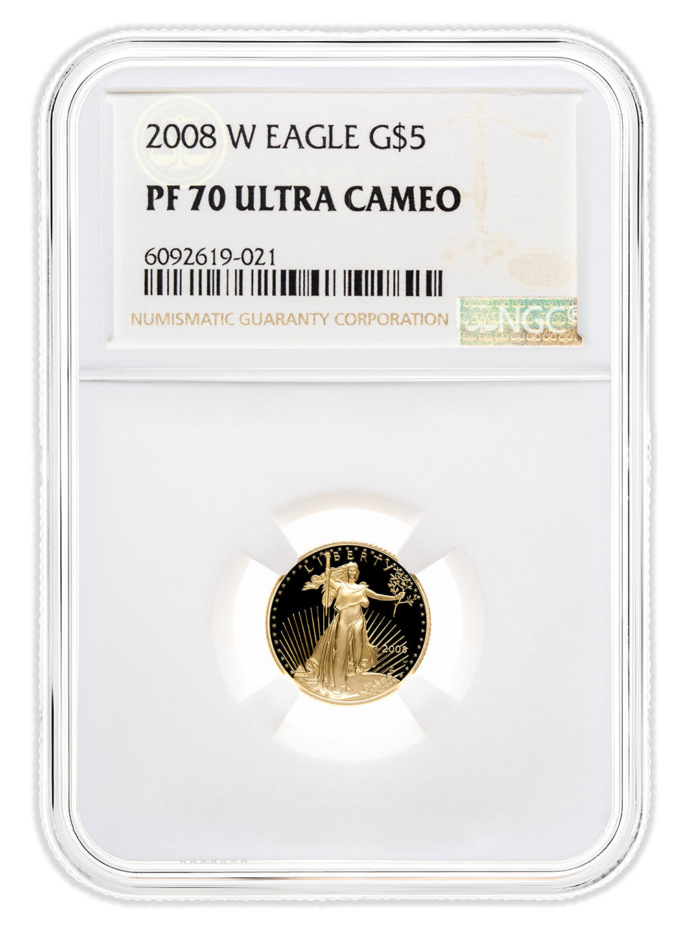 2008-W 1/10 oz Proof Gold Eagle $5 NGC PF70