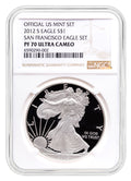 2012-S Proof Silver Eagle 75th Anniv NGC PF70 Anni Set Designation