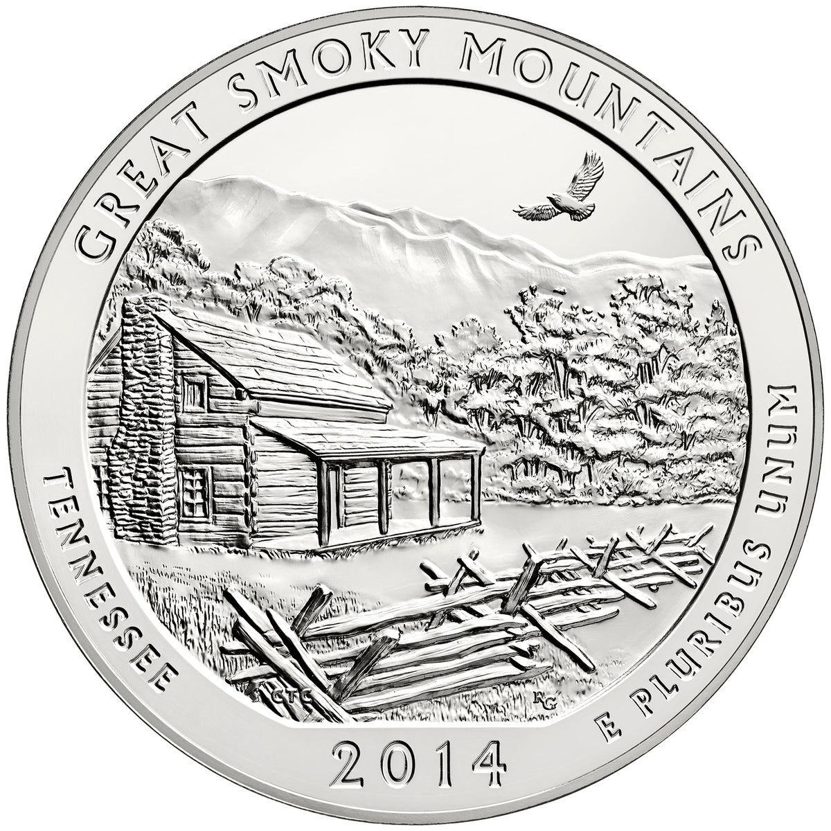2014 5 oz ATB Great Smoky Mts. Silver Coin - BU