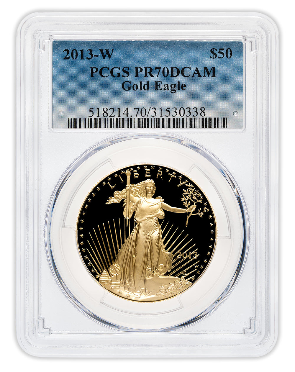 2013-W 1 oz Proof Gold Eagle $50 PCGS PR70
