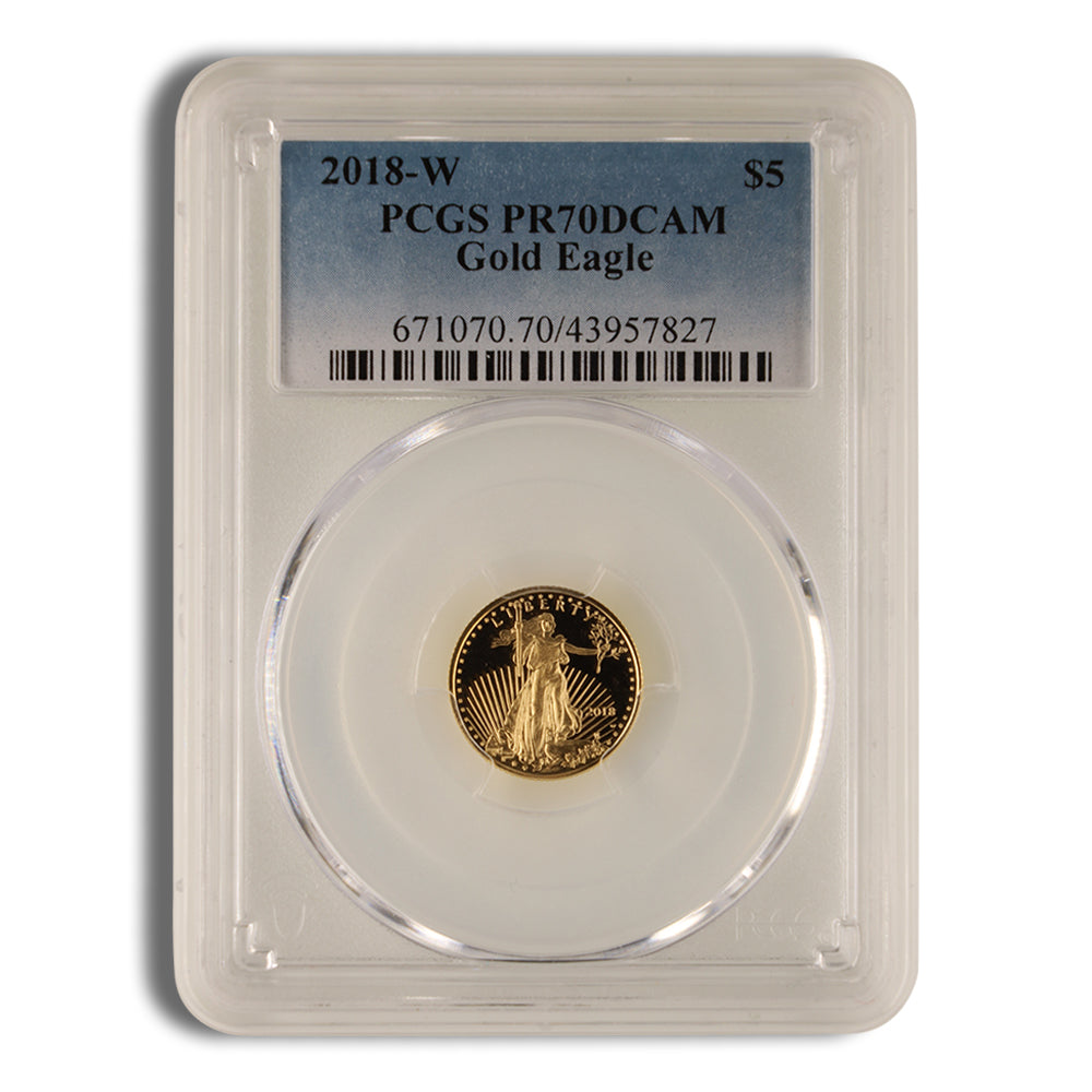 2018-W 1/10 oz Proof Gold Eagle $5 PCGS PR70