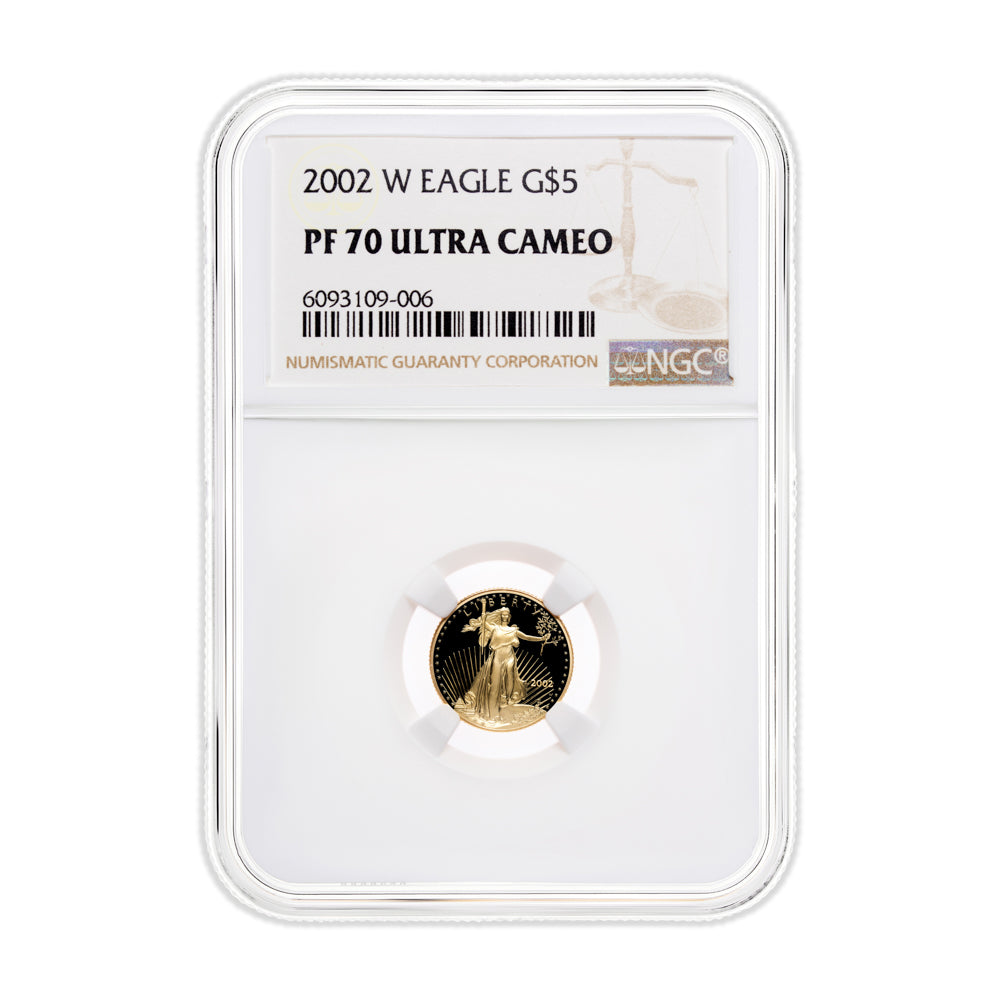 2002-W 1/10 oz Proof Gold Eagle $5 NGC PF70