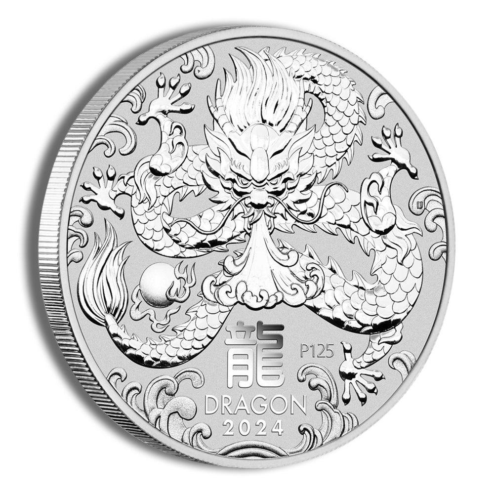 2024 1 oz Australia Silver Lunar Dragon BU - Series III