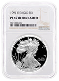 1991-S Proof Silver Eagle NGC PF69