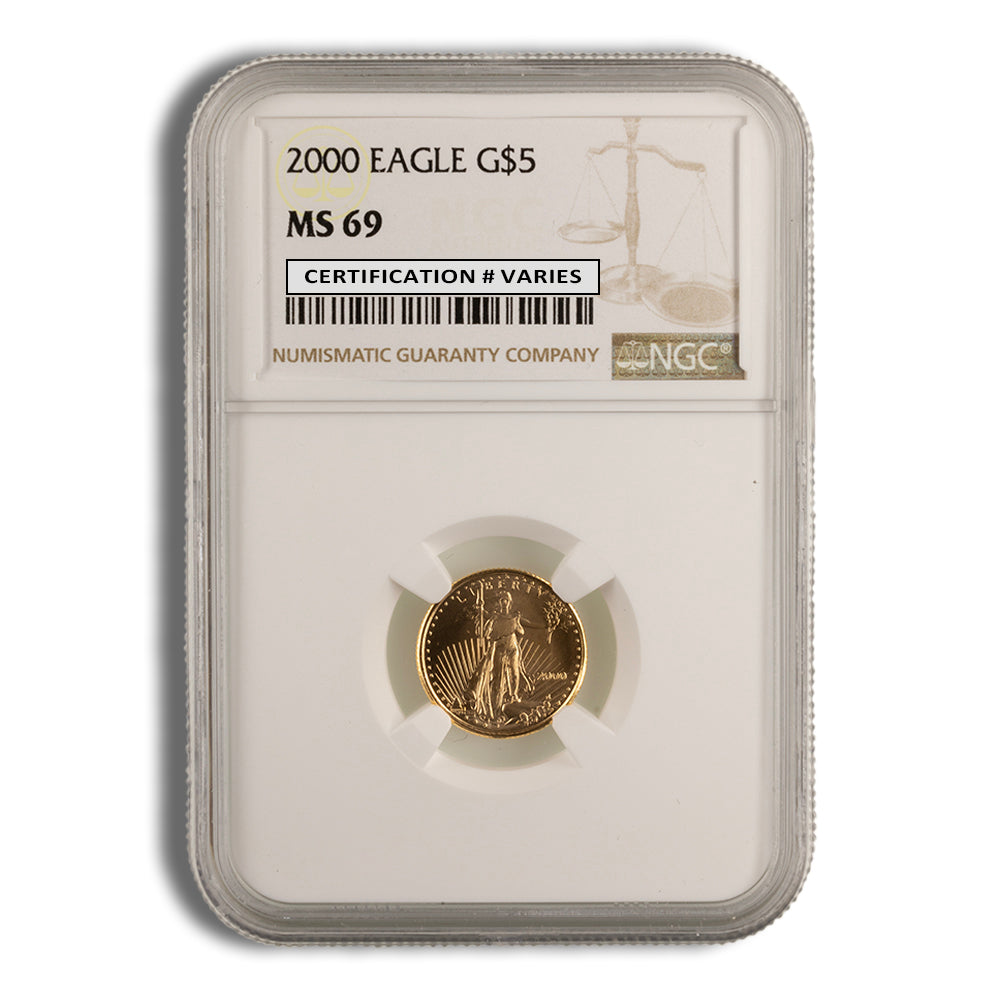 2000 1/10 oz Gold Eagle $5 NGC MS69