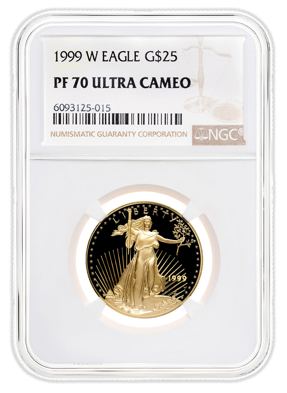 1999-W 1/2 oz Proof Gold Eagle $25 NGC PF70