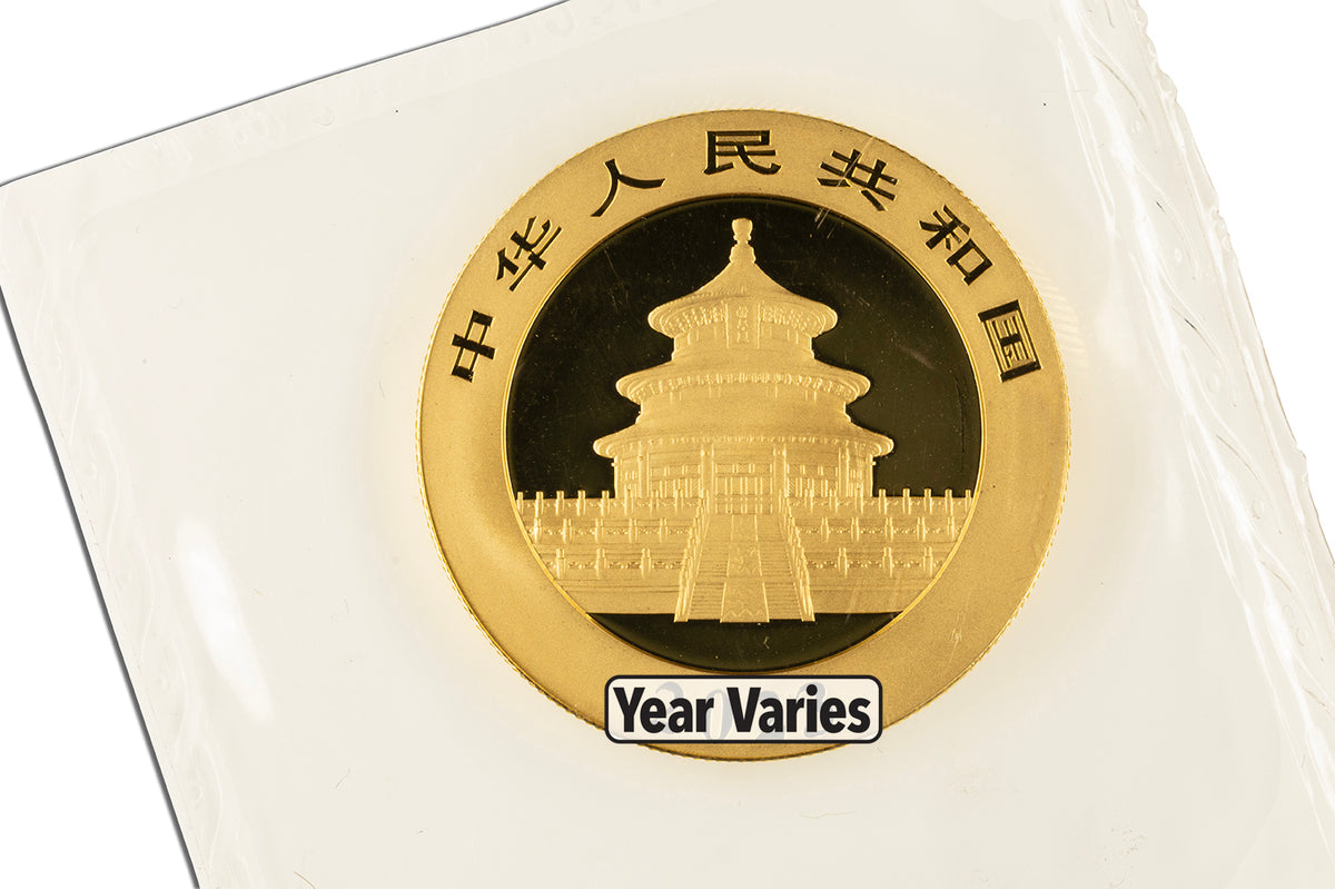 30 gram China Gold Panda - BU - Sealed (Year Varies)