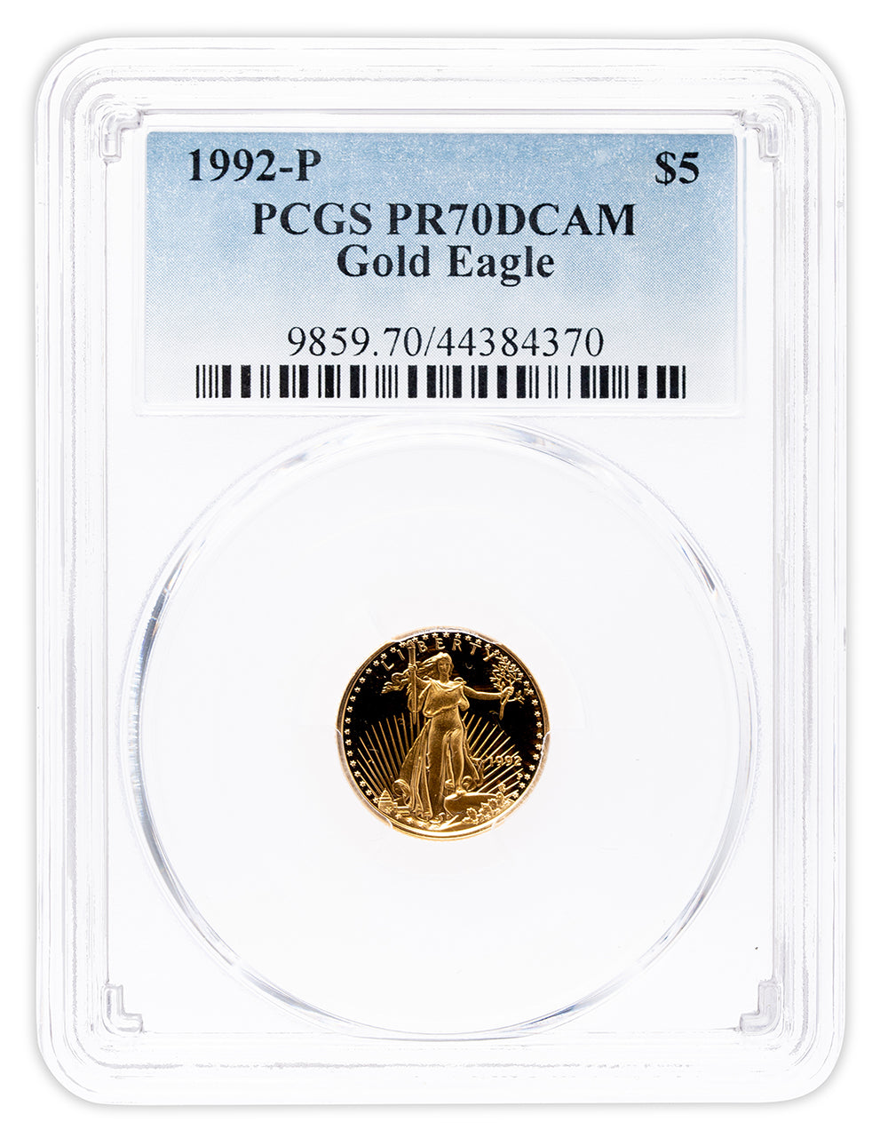 1992-P 1/10 oz Proof Gold Eagle $5 PCGS PR70