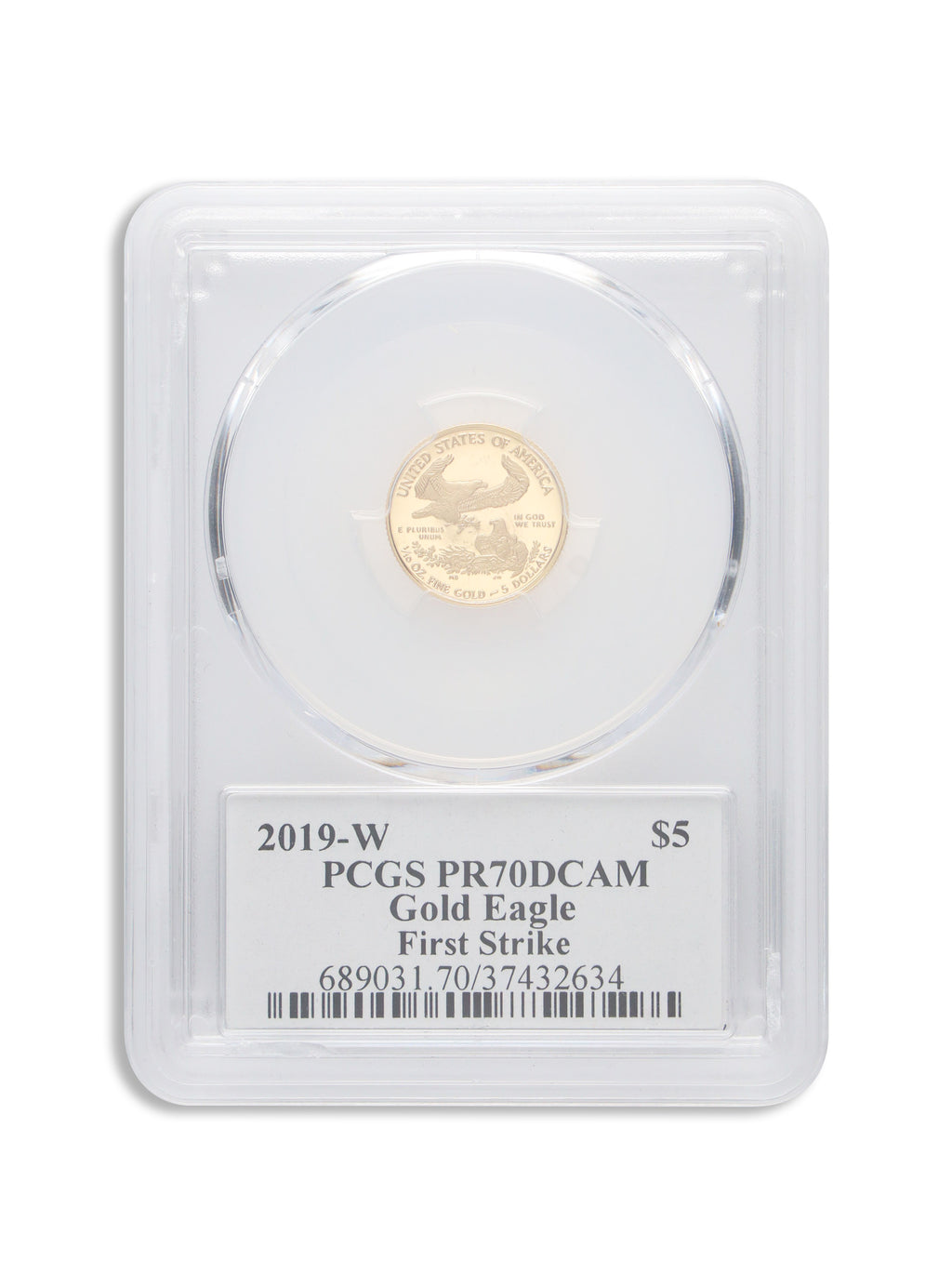 2019-W 1/10 oz Proof Gold Eagle $5 PCGS PR70 FS
