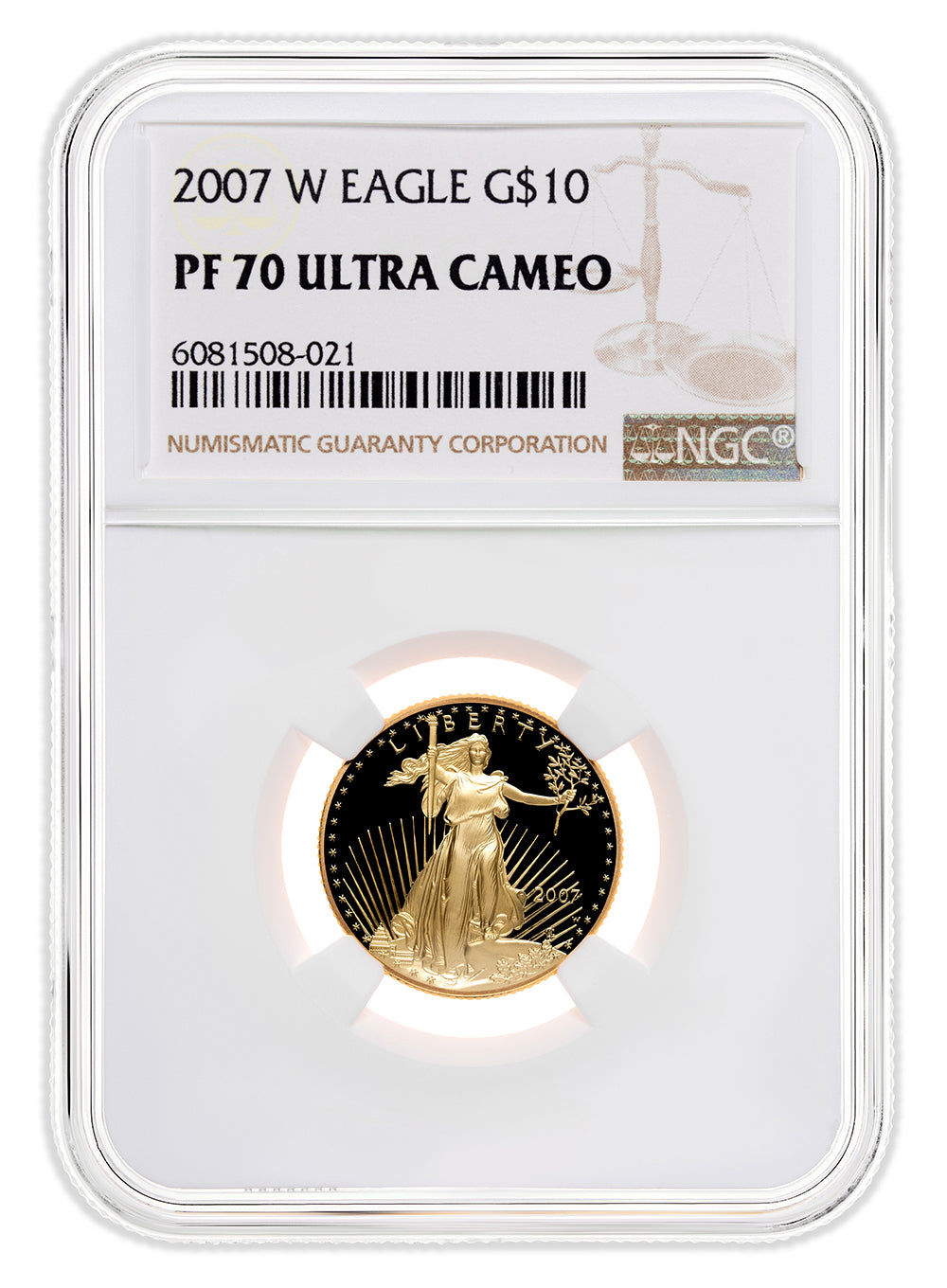 2007-W 1/4 oz Proof Gold Eagle $10 NGC PF70