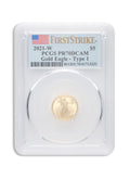 2021-W 1/10 oz Proof Gold Eagle $5 PCGS PR70 FS - Type 1