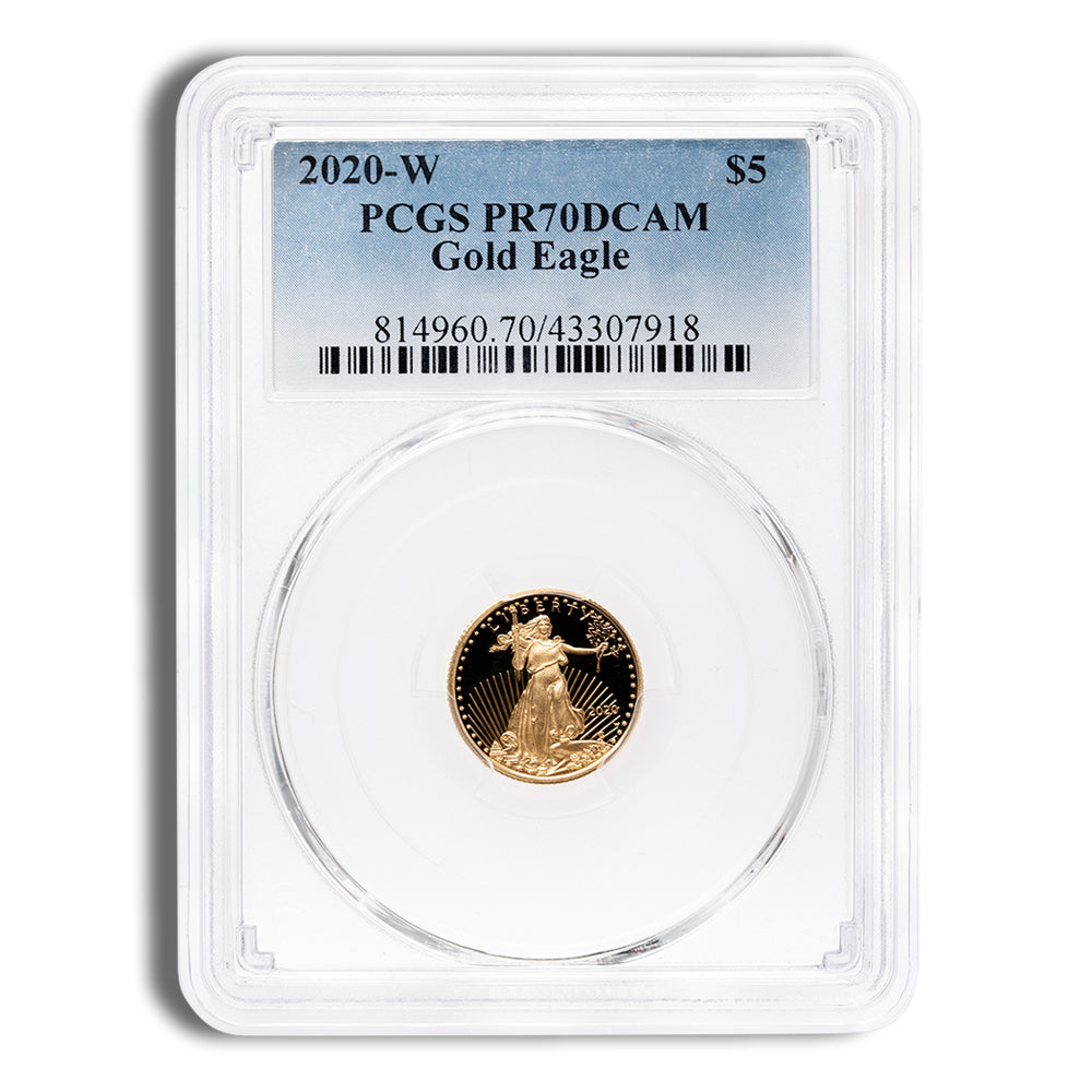 2020-W 1/10 oz Proof Gold Eagle $5 PCGS PR70