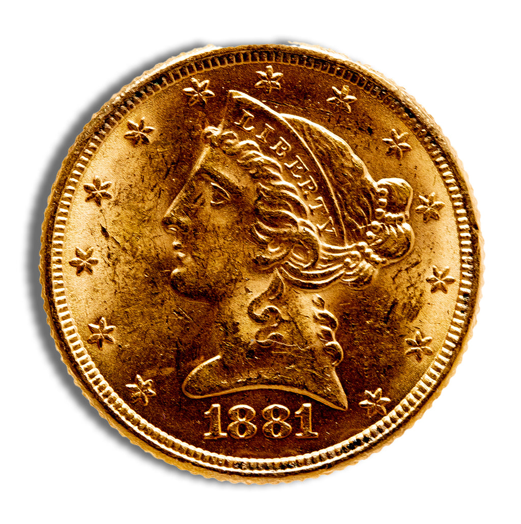 $5 Gold Liberty Half Eagle - BU