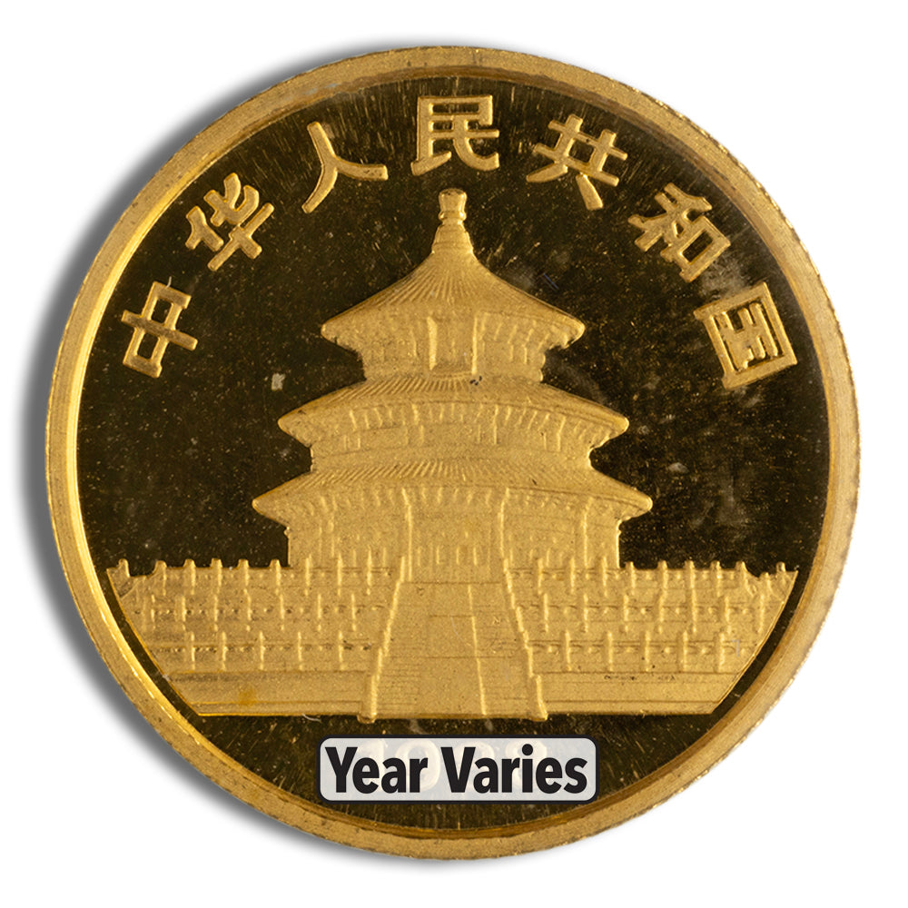 1/10 oz China Gold Panda - BU - Unsealed (Year Varies)