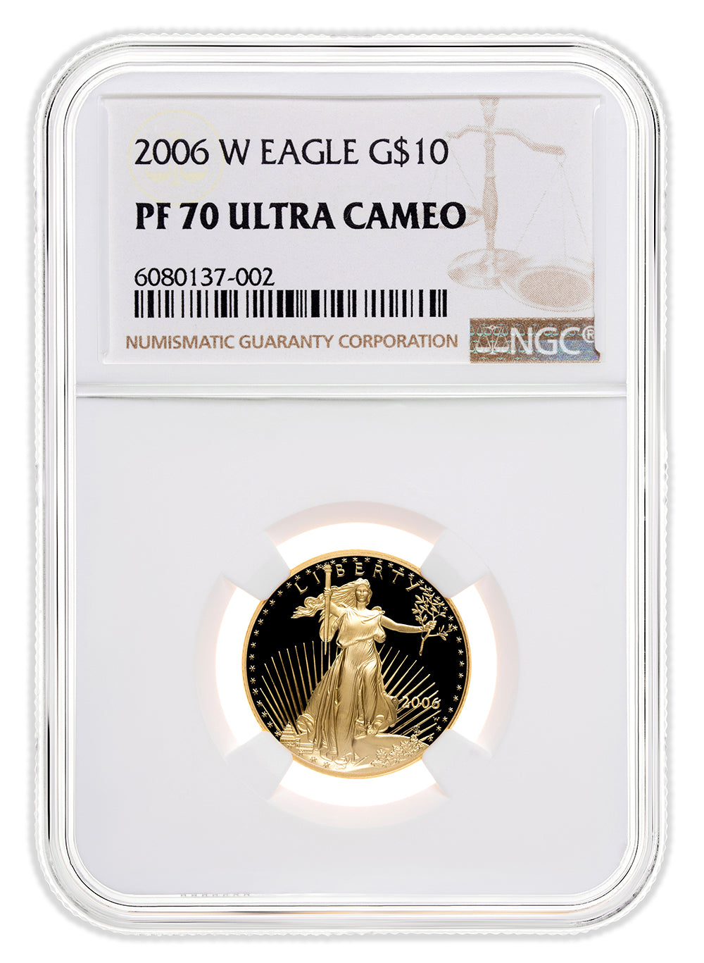2006-W 1/4 oz Proof Gold Eagle $10 NGC PF70