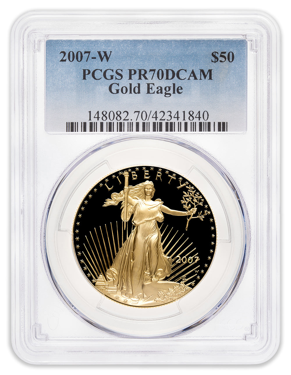 2007-W 1 oz Proof Gold Eagle $50 PCGS PR70