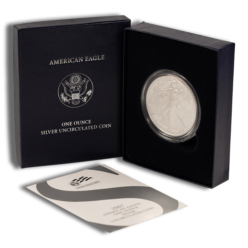 2007-W Burnished Silver Eagle with Box & COA