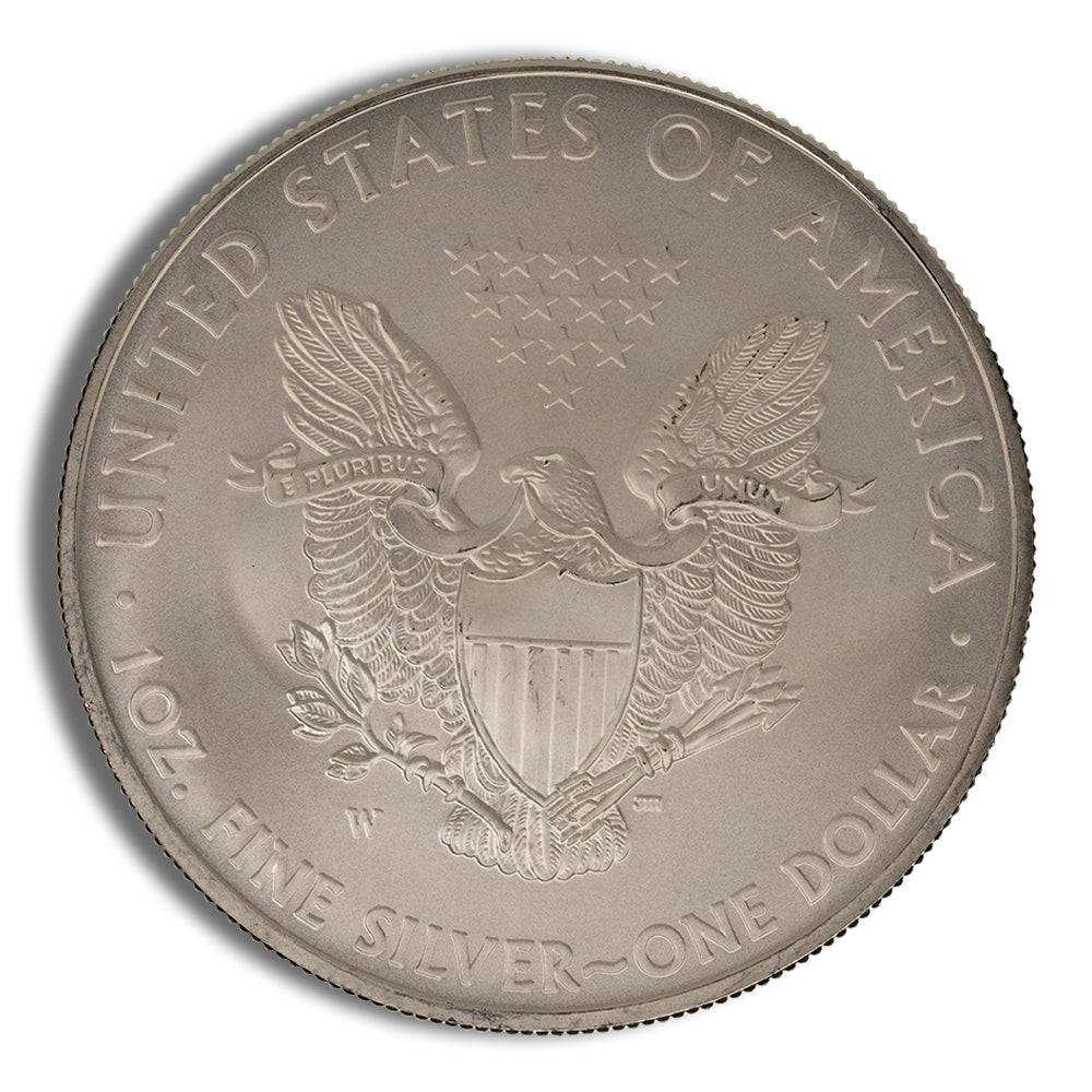 2008-W Burnished Silver Eagle with Box & COA