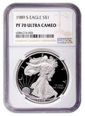 1989-S Proof Silver Eagle NGC PF70