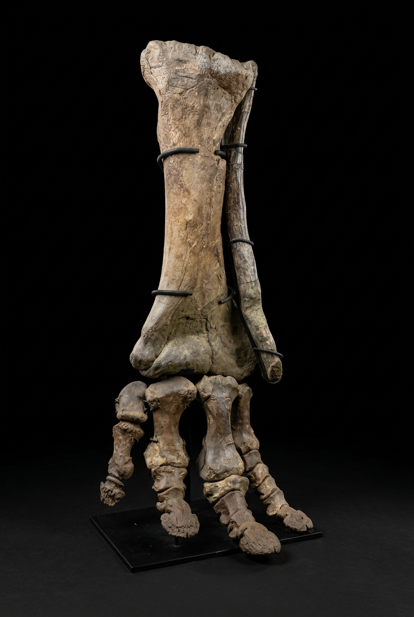 Fossil Triceratops front lower leg and foot – Mounted Specimen
